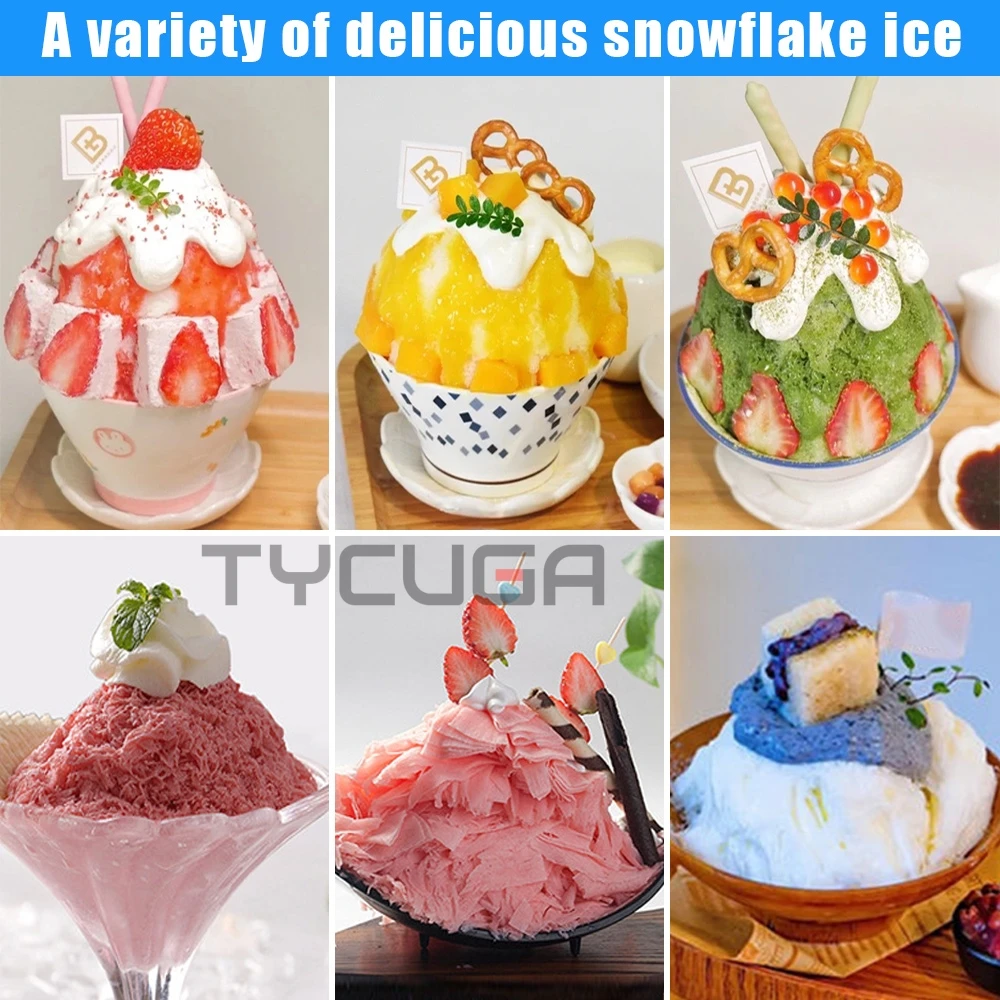 Corea Bingsu Fiocco di neve Dispositivo per la rasatura del ghiaccio 360W 3L Macchina per il ghiaccio Macchina per il rasoio da neve Europa Russia Messico con spedizione refrigerante