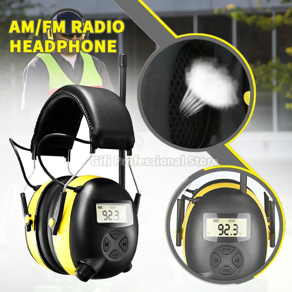 Electronic Noise Reduction Earmuff Hearing Protector Headphone Digital AM / FM Radio Stereo Hearing Protection Ear Muffs