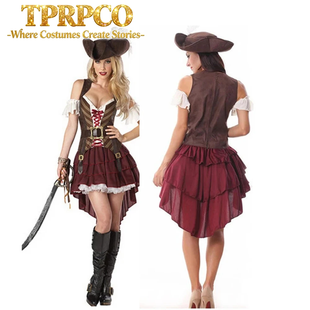 Tprpco Frauen Piraten der karibischen Kostüme weibliche Piraten Cosplay Frauen Halloween Kostüm nl177