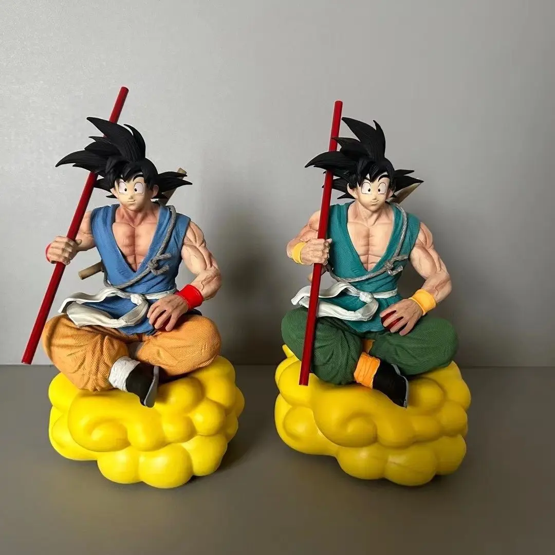 

Dragon Ball Goku Anime Statue PVC Figure With Staff Sitting On Nimbus Cloud Collectible Figurine Desktop Decor Car Ornament Toy