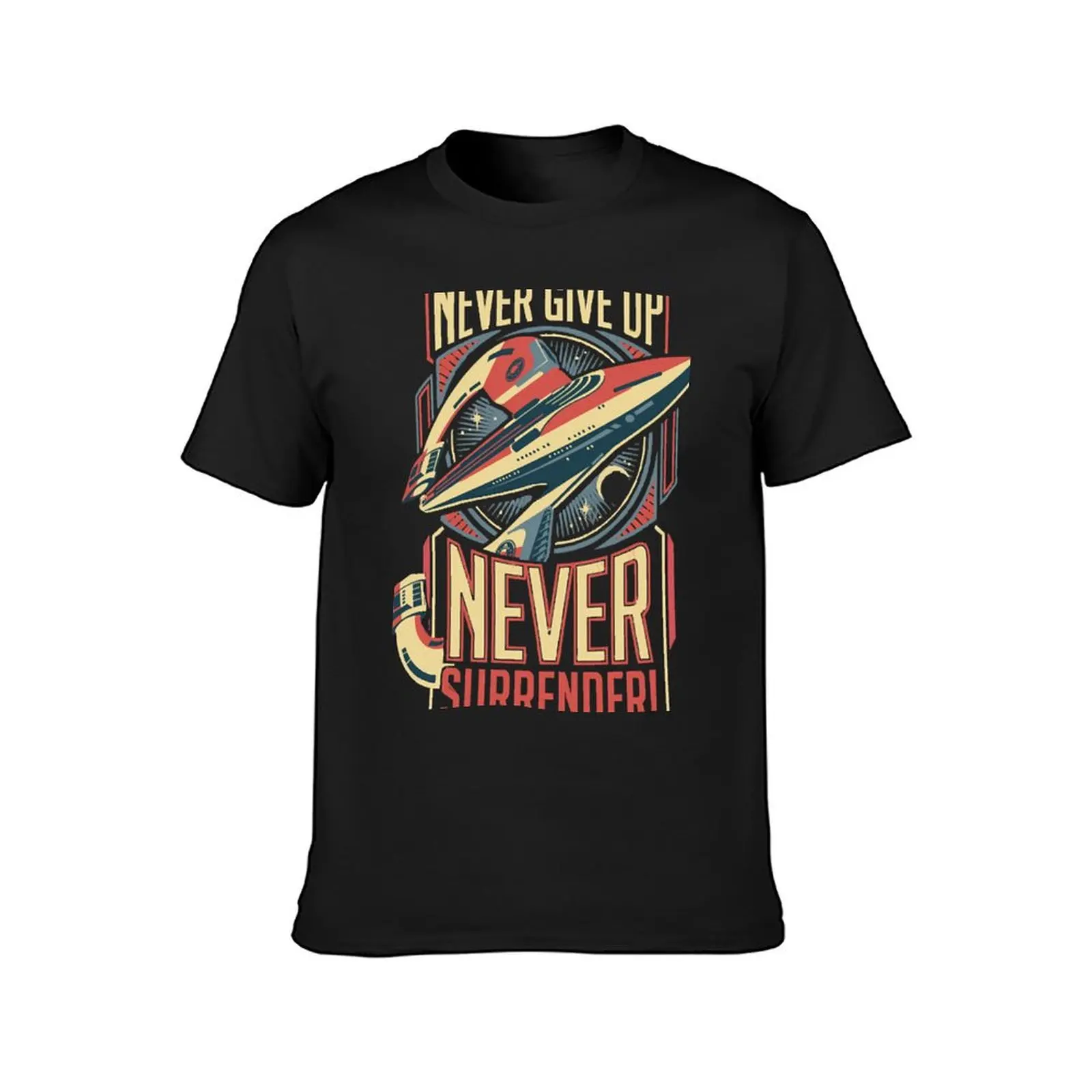 Never Surrender! T-Shirt anime Short sleeve tee black t-shirts for men