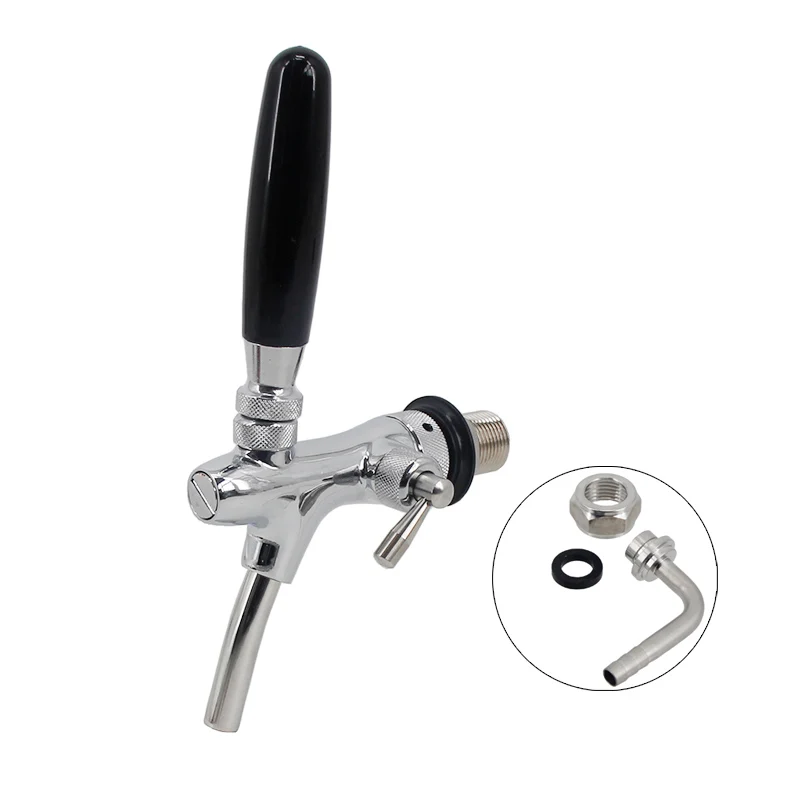 Standard European Beer Flow Control Faucet with 50mm Shank & 8mm Elbow Tailpiece G5/8