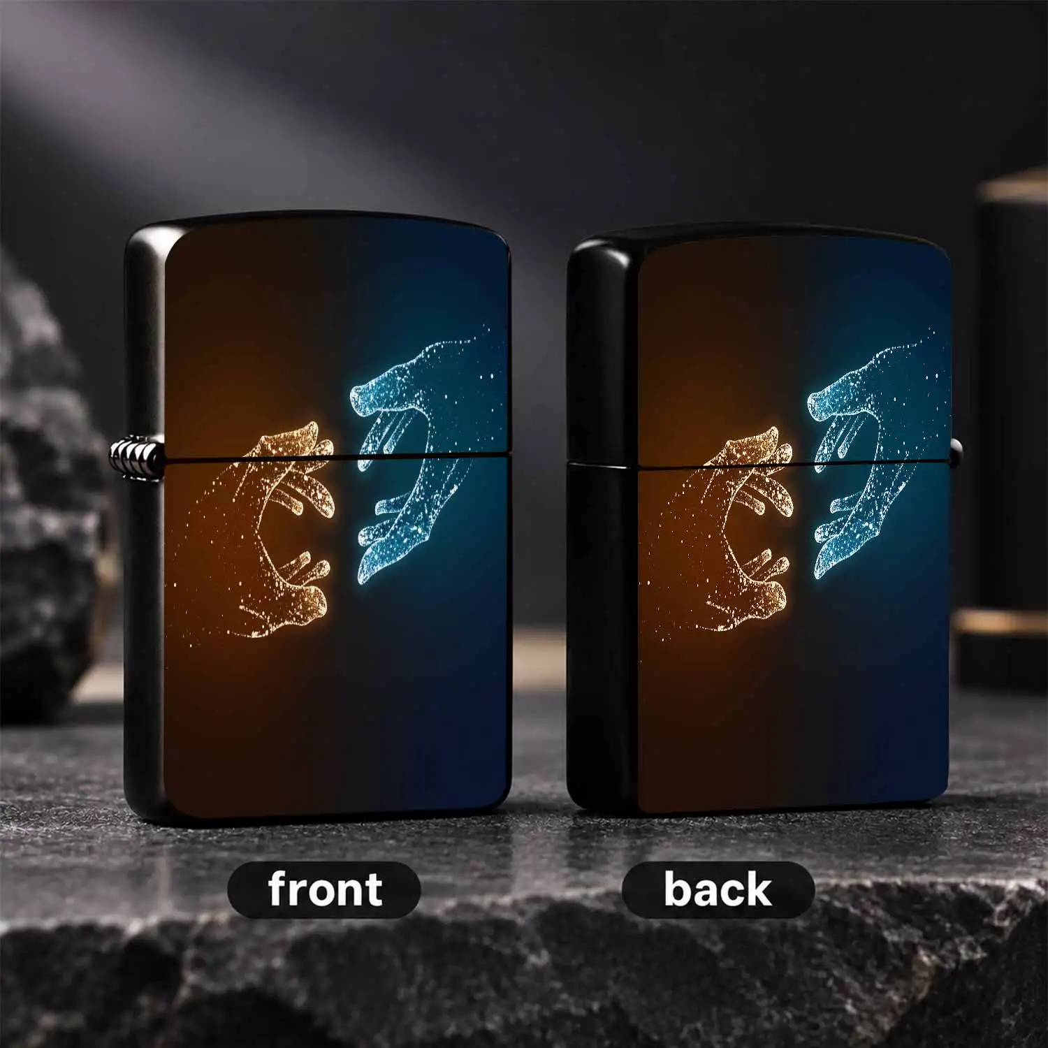 Creative Particle Hand In Hand Pattern Portable Lighter, Artistic Aesthetic Design Ignition Tool, Universal Multi-Scene Usable, Exquisite Unique Gift For Partner Friends, Stylish Delicate Daily Carry Practical Accessory A Humorous And Inter
