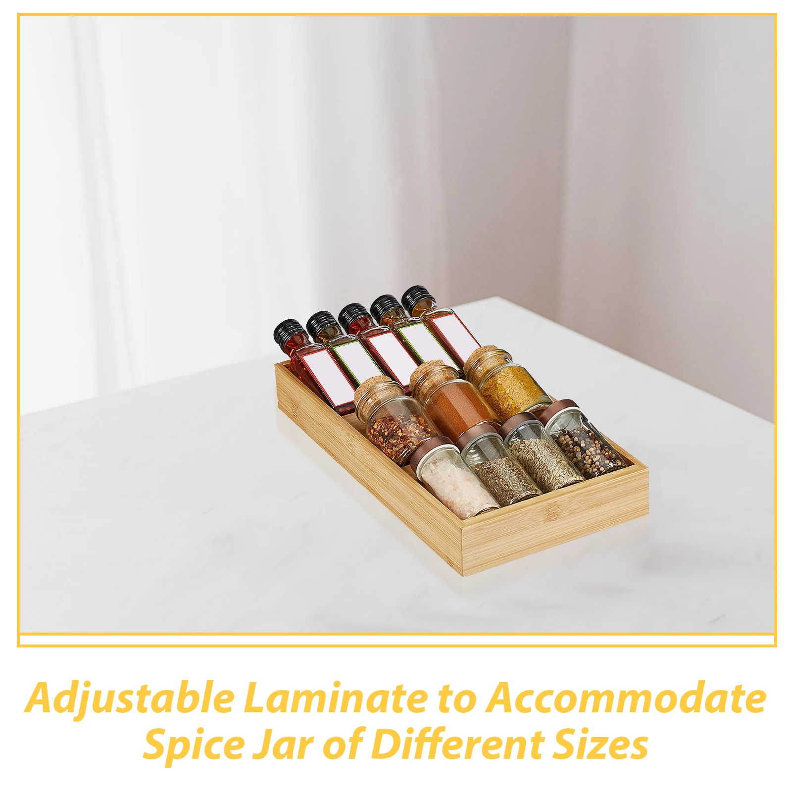 

Bamboo Spice Rack 3 Layers Seasoning Storage Boxes Condiment Jars Holder Kitchen Countertop ganizer Space Saver Durability