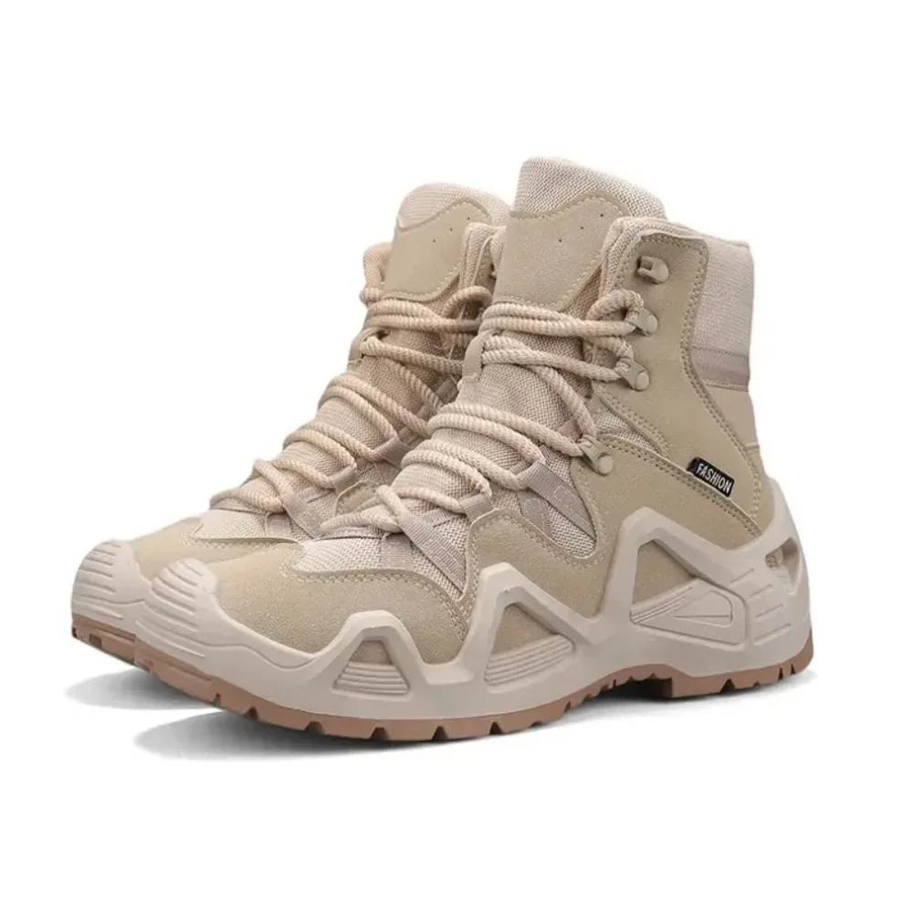 

Men Tactical Boots with Straps for Combat Training Waterproof Straps Outdoor Hiking Breathable Shoes Multifunctional Winter