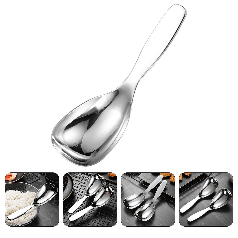 Serving Spoon Stainless Steel Rice Scooper Soup Ladle Tablespoon Compact Paddle Household Cutlery