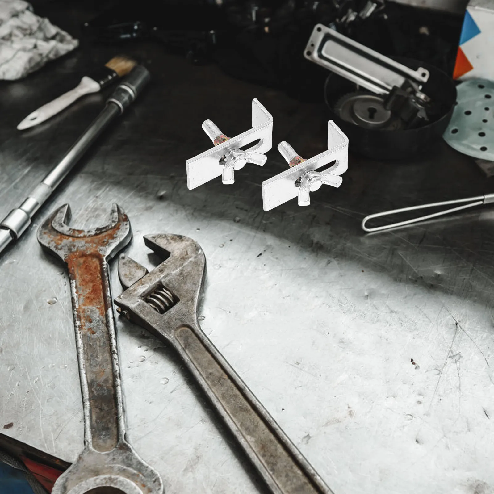 

4pcs Undermount Sink Clips Zinc Alloy Iron Material Easy Install For Washbasin Undercounter Kitchen Sinks Support Brackets