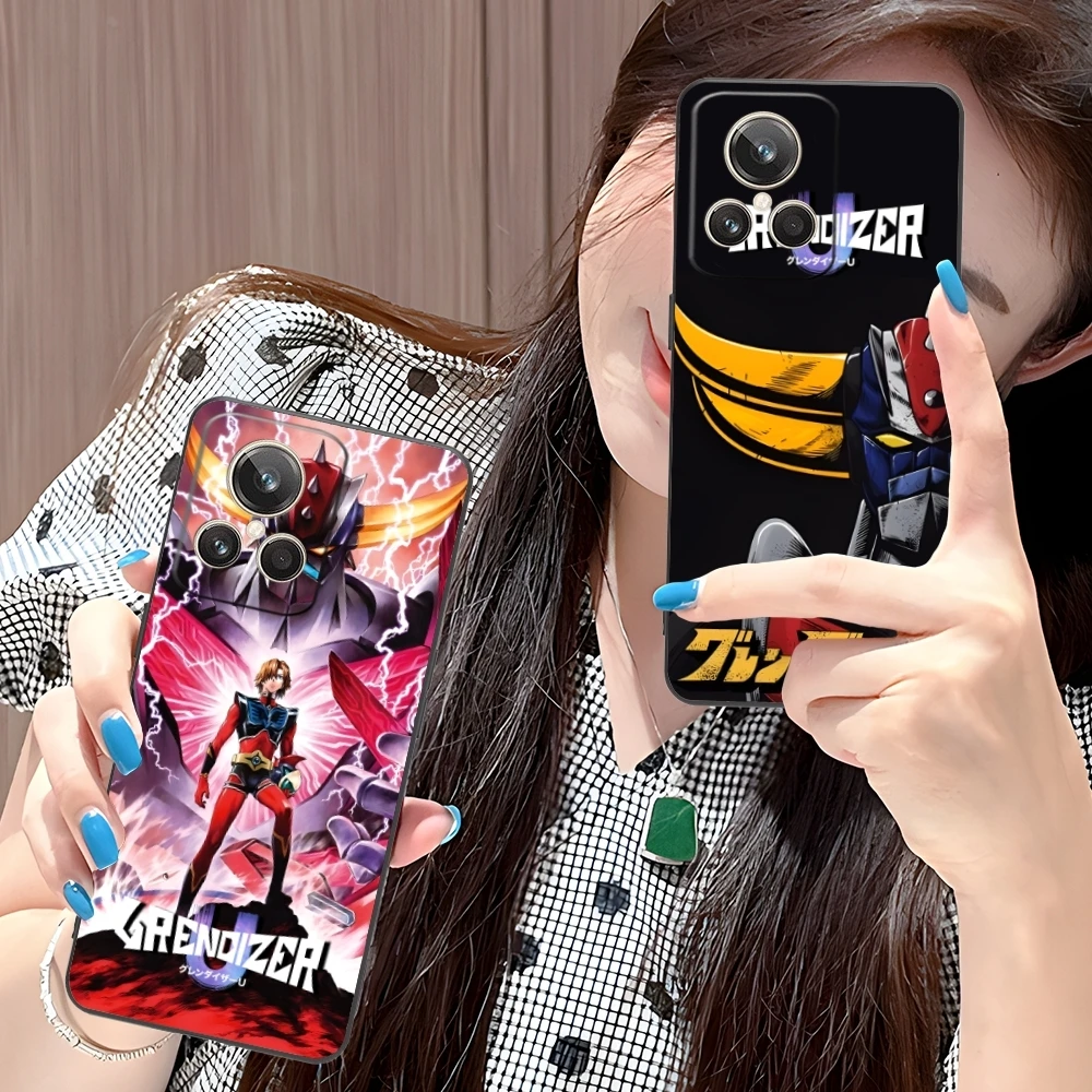 Colour Grendizer U Mobile Cell Phone Case for Realme GT 2 9i 8i 7i Pro X50 X2 C35 C21 C20 C11 C3 Black Soft Phone Cover Shell