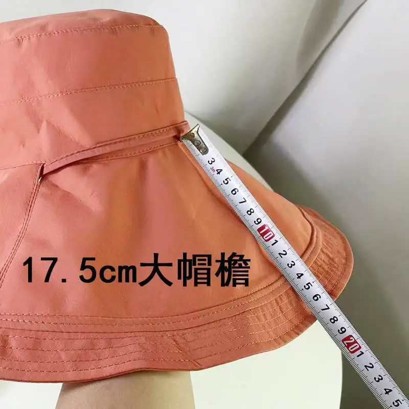 100% Cotton Reversible Wide Brim Bucket Hat For Women Upf50+ Uv Protection 18cm Large Brim Summer Sun Hat For Beach Seaside Outd