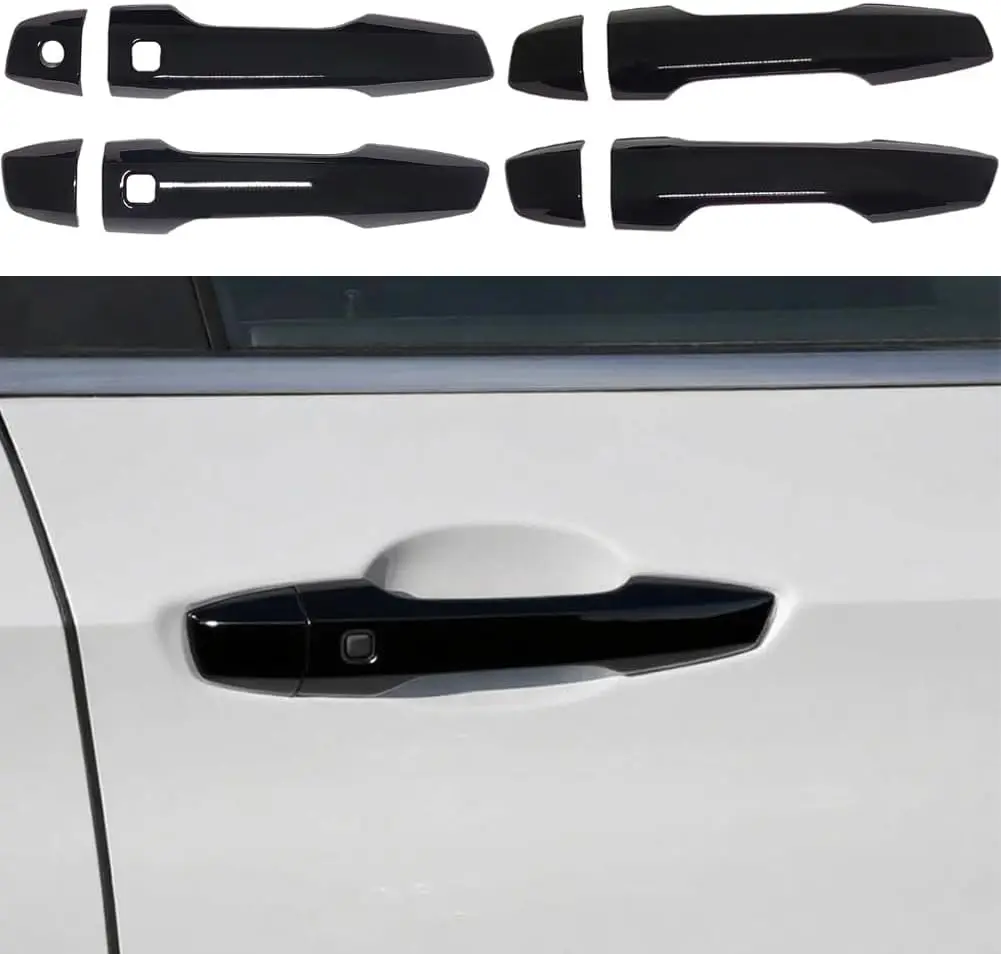 

Глянцевые черные накладки на дверные ручки с отверстием для смарт-ключа, совместимые с Mitsubishi Outlander 2022-2025, внешние автомобильные аксессуары