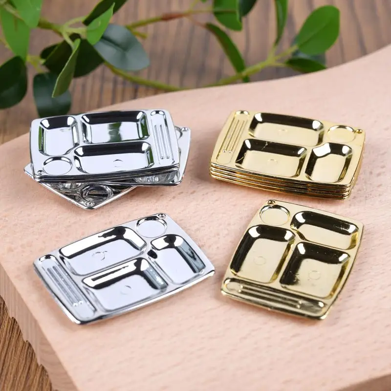 Miniature Serving Tray Ornaments Compact Size Pretend Play Mini Food Plates Miniature House Kitchen Accessories 20pc/lot