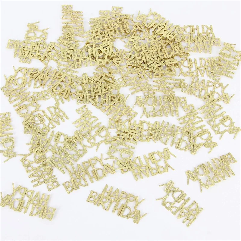 Happy Birthday Gold Glitter Confetti Table Scatter Confetti Decorations for Baby Shower Birthday Party