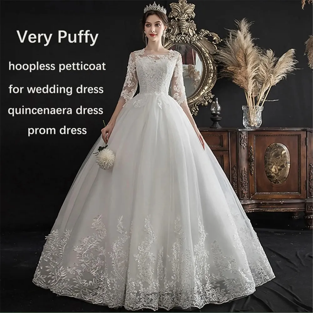 أنيقة الزفاف ثوب نسائي تحتية الكرة ثوب كرينولين زلة تأثيري لوليتا تنورة Bridae فستان حفلة موسيقية تنورات #2