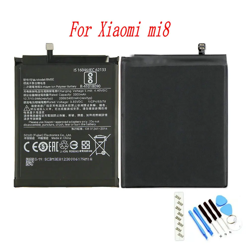 Original BM3E 3400mAh Battery For Xiaomi 8 MI8 M8 Mobile Phone