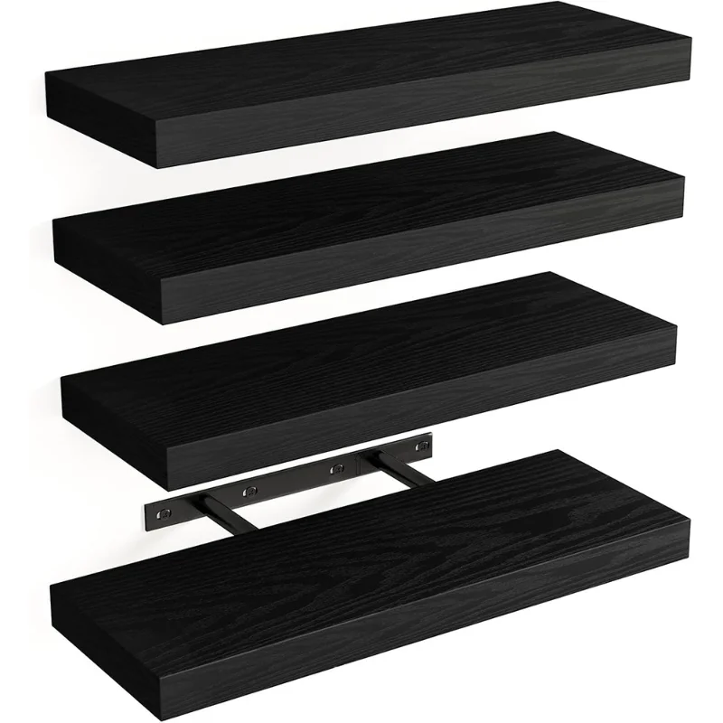 Commercial Kitchen Door - 4-delige set rustieke houten zwevende planken