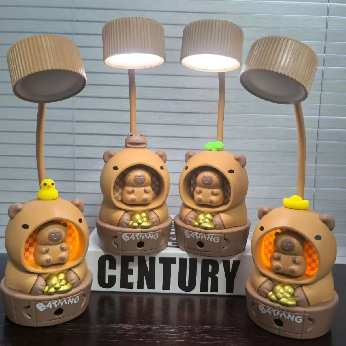 Cartoon Capybara Led Table Desk Lamps Eye Protection Usb Rechargeble Learning Lights with pencil sharpener Children's Gift