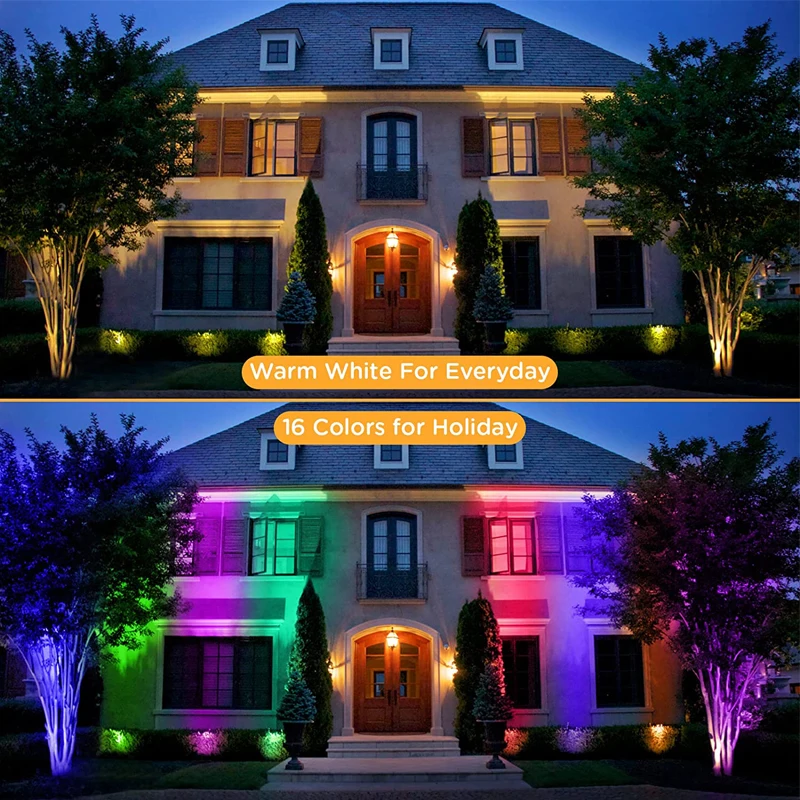 RGBW Color Changing Landscape Light LED Landscape Spotlight with Remote 110V 220V IP65 Waterproof Outdoor Garden Path Lawn Light