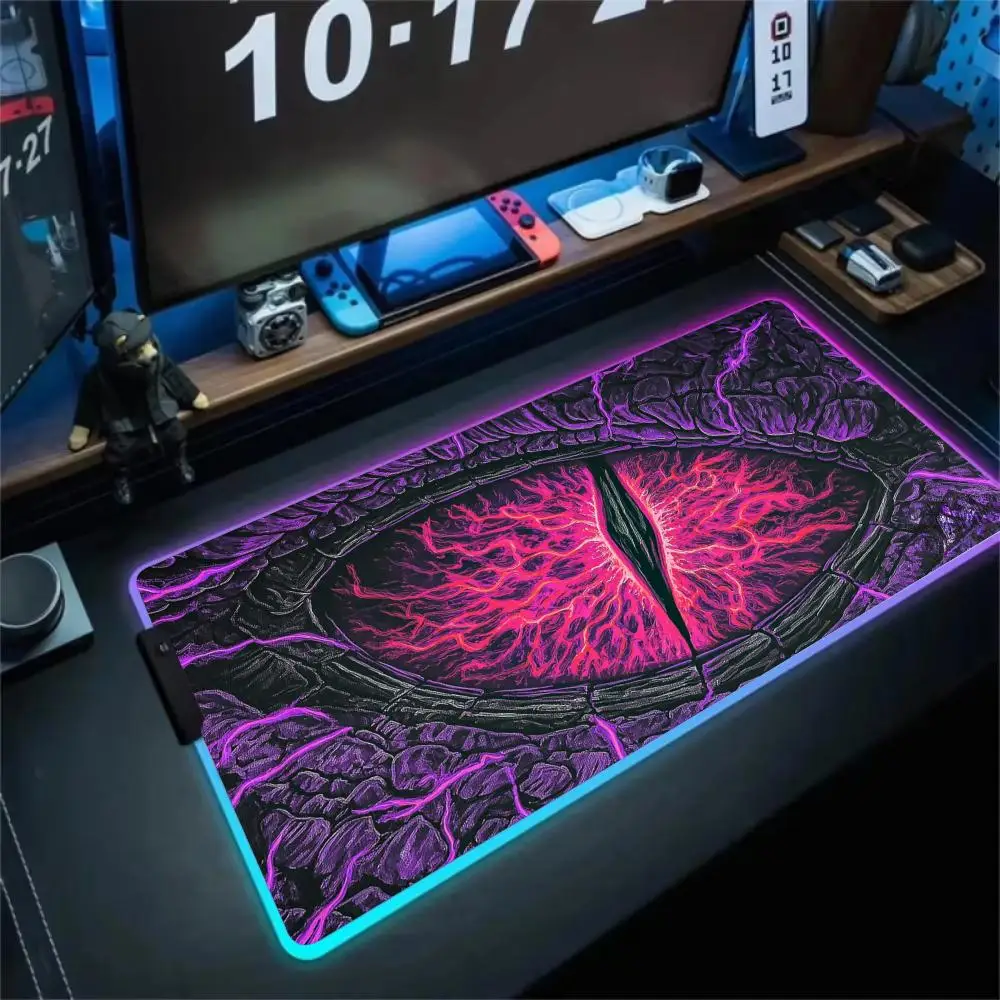 

RGB Mouse pad Eye of the Devil LED glow gaming mat rubber anti-slip Desk Mat gamer pc accessories Gaming keypad mousepad