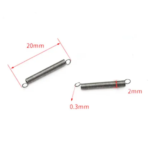Imagen 2 del producto Resorte de tensión de acero inoxidable de 10 uds, Resortes de Extensión de alambre de 0,3mm de diámetro con Tring Mini tipo, venta al por mayor, nuevo