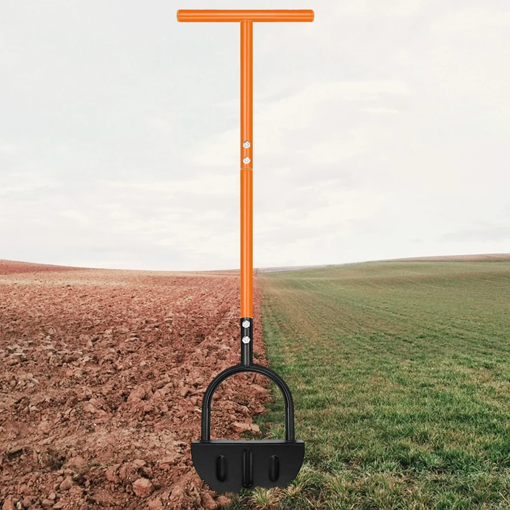 

Half Moon Lawn Edger with T-Grip Serrated Edger Lawn Tool Multi-Function Steel Lawn Shovel Long Handle for Flower Beds