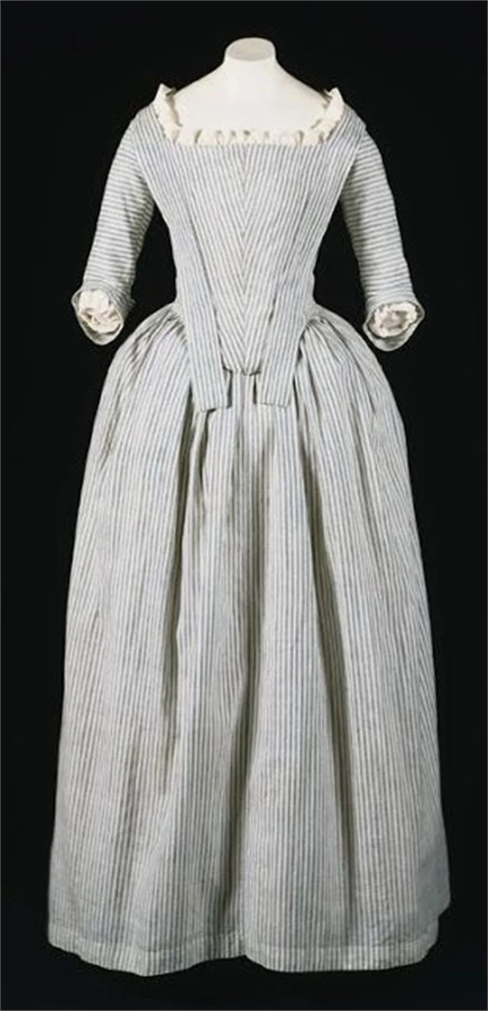 18th Century Edwardian Ball Gown Victorian Regency Era Vintage Striped Rococo Dress Renaissance Jane Austen Costume Dress