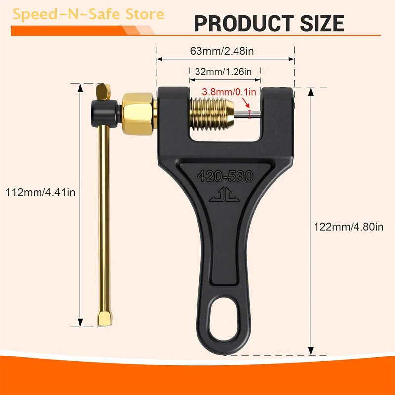 Universal Chain Breaker Tool For All-Terrain Vehicles – Durable Steel Design For 420-530 Chains, Easy DIY Motorcycle Repair view 3