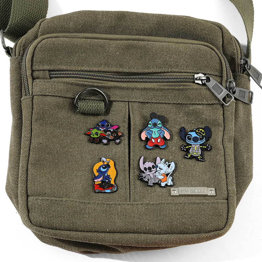 Épingles en émail CAN o & Stitch de dessin animé Disney pour dames, broche de veste en jean, insigne de chemise punk pour garçons, épingle à chapeau, cadeau pour amis