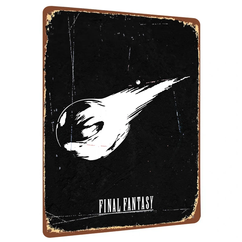 Final Fantasy Meteor Artwork Custom Metal Wall Decor for Game Room Home Decorations