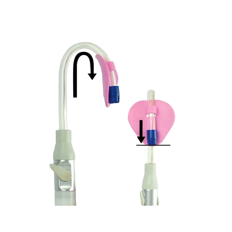 

10 шт. держателей для оральных отсасывающих трубок, силиконовые зажимы для стоматологических инструментов, розовые одноразовые держатели для отсасывающих трубок, портативные и многоразовые.