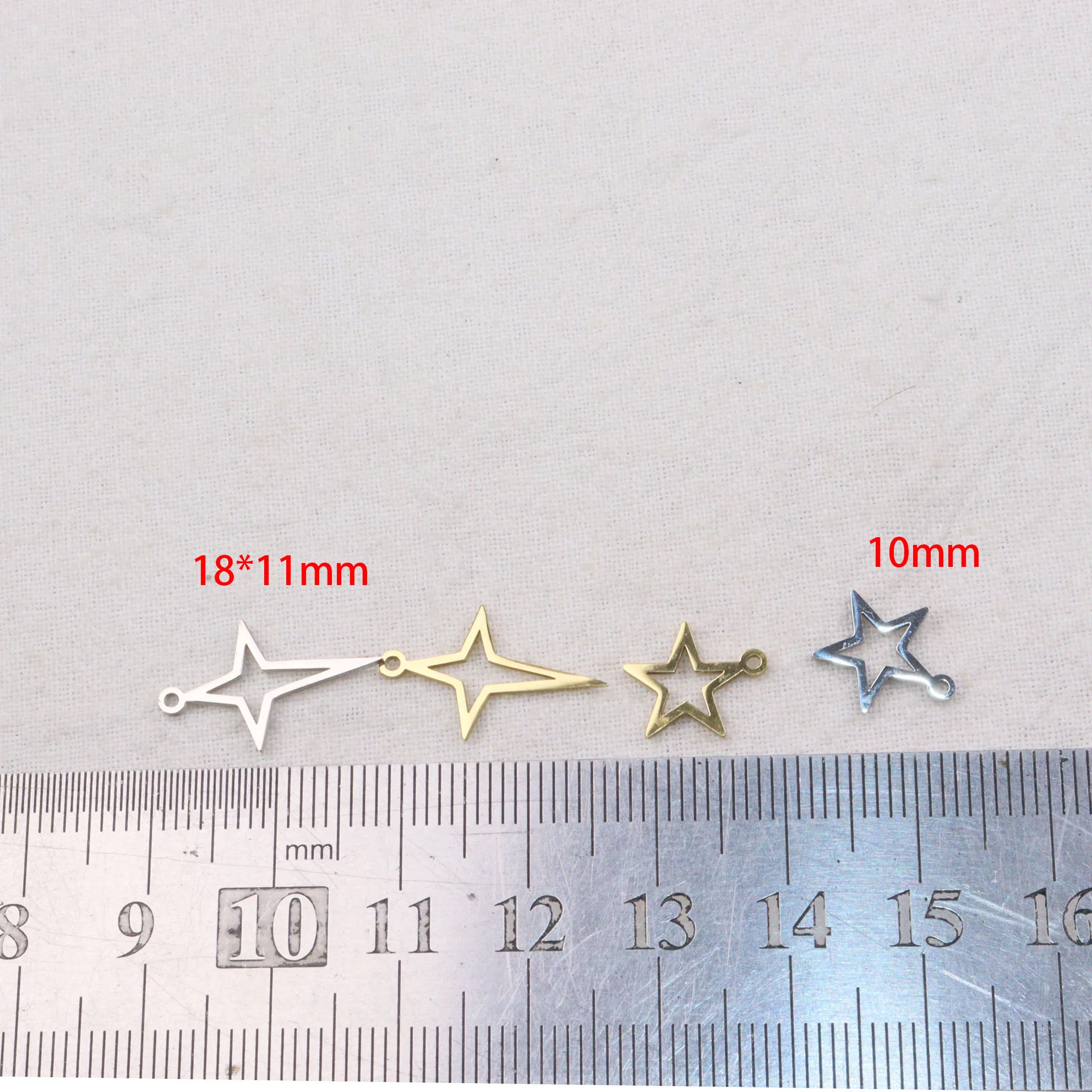 10pcs Wholesale StainlessSteel Open Star High Quality Mirro Polish Women Charm Pendant DIY Necklace Bracelets Earrings Unfading