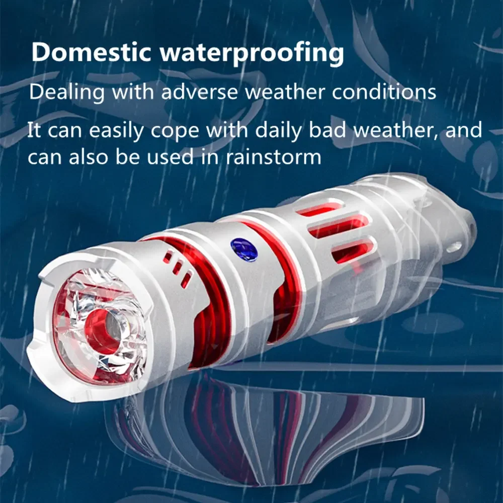 New Creative EDC LED Flashlight Type-C Rechargeable With Fidget Spinner For Camping Fishing Lamp rechargeable Waist fan Linterna