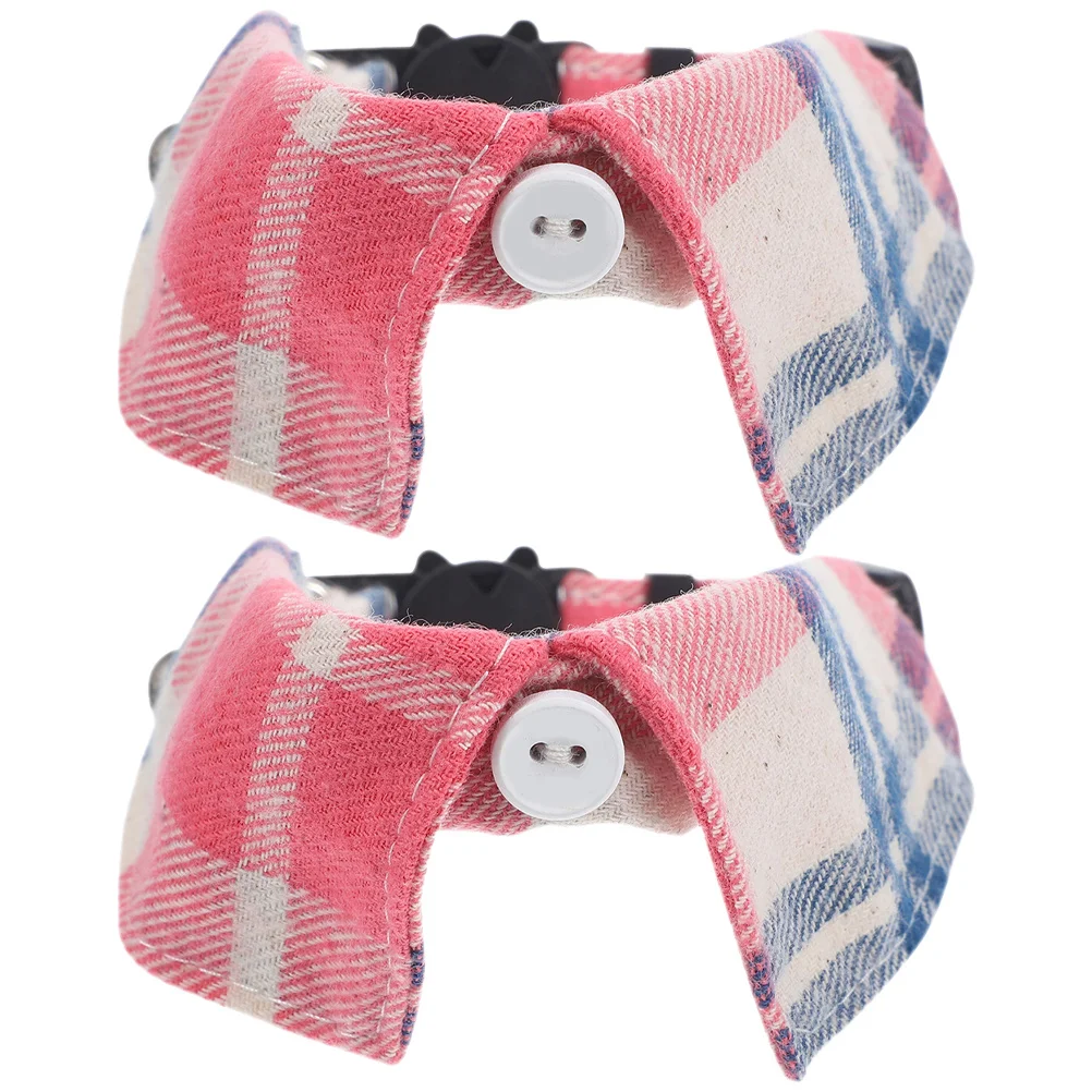 

2Pcs Cat Collars Adjustable Soft Cloth Decorative Kitten Neck Tie Bell Safe Pet Collar Cat Collar Pet Supplies