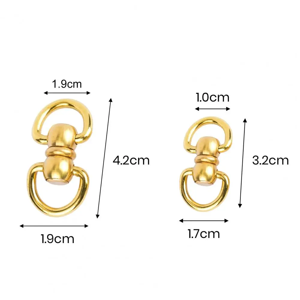 3Pcs Key Ring Vintage Brass Rotating 8-shaped Key Ring Hardware Connector Swivel Hook Clasp Bag Keychain Pendant Component