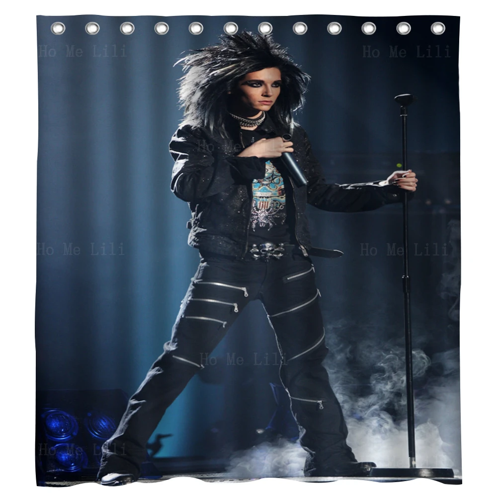 Tokio Hotel Bill Kaulitz Rock Band Popular German Idols Never Let You Down Bathroom Decor Shower Curtain