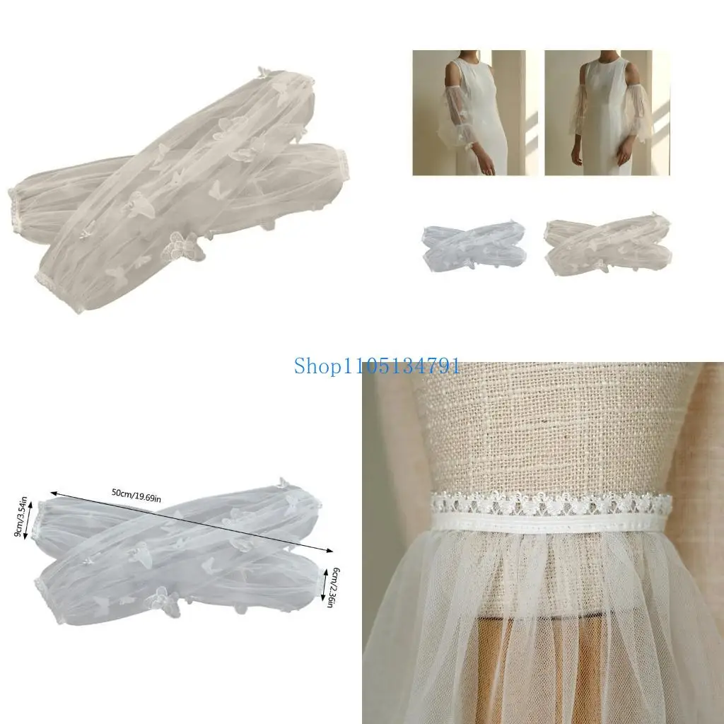 

98 км женские рукава епископа со съемными прозрачными рукавами-манжетами для свадебного платья, свадебное платье с накладными