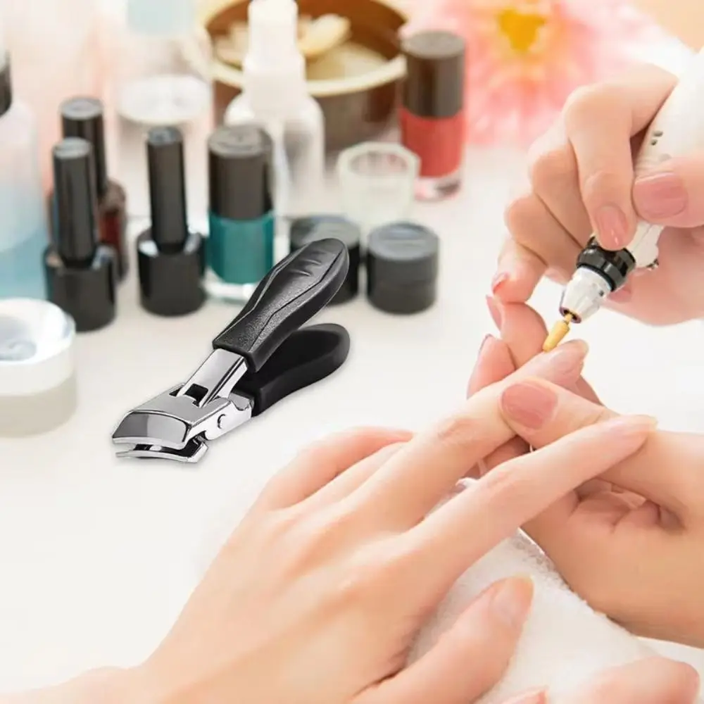 Cortauñas antisalpicaduras con borde inclinado, recortador de uñas de acero inoxidable, cortauñas con punta oblicua, alicates para cortar uñas con pico de águila