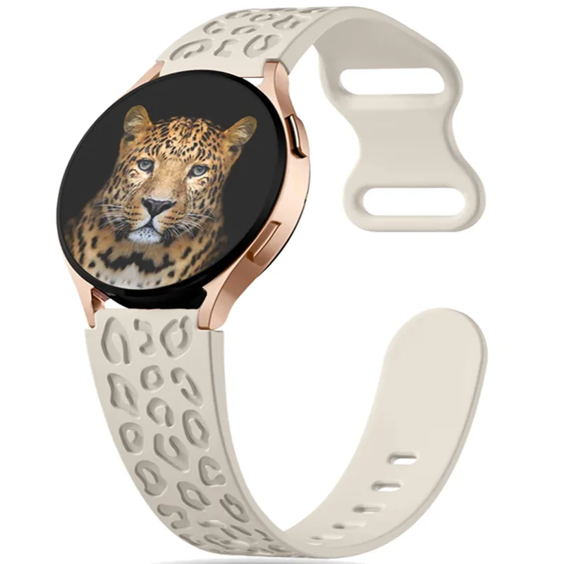 Engraved Strap For Samsung Galaxy Watch 6/4/classic/5/pro/7/Active 2 Leopard silicone Bracelet Huawei gt 2 e 20mm 22mm 18mm band