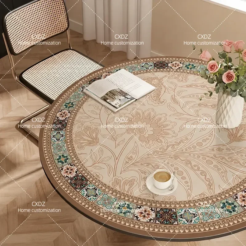 German table mat round oil-proof, waterproof and anti-scalding premium dining table mat leather silicone heat insulation