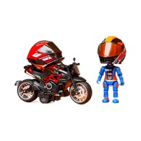 Simulation Motorcycle Rider Alloy Deformation Doll Helmet Doll Doll Desktop Furnishings Model Children's Gifts for Men