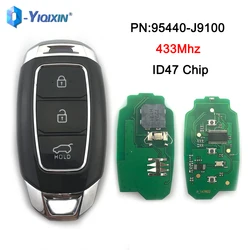 YIQIXIN – clé télécommande intelligente pour voiture, 433MHz, transpondeur ID47, pour Hyundai Kona Veloster (2018, 2019, 2020, 2021, 2022)