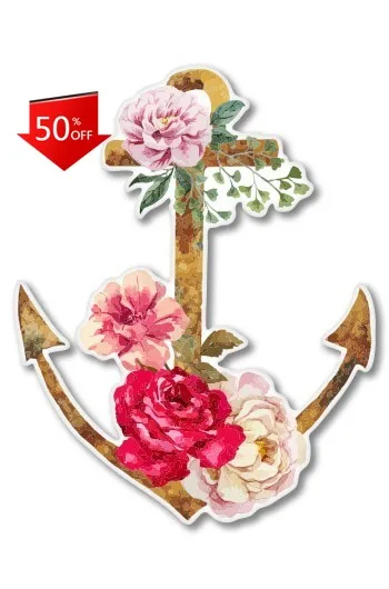 

Anchor Flowers Nautical Watercolor Vintage Laptop Camper Van Motor Home Boat Accessory Funny Cool