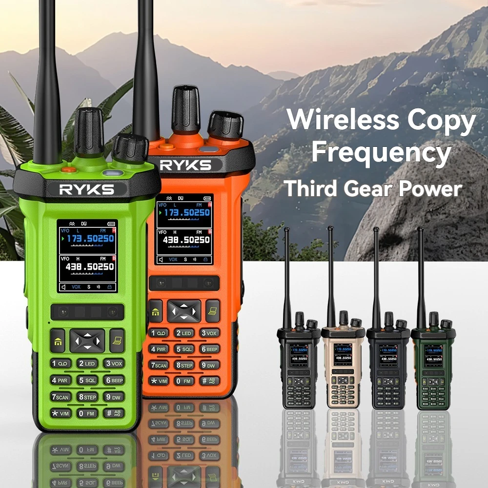 Ry-Uv8000 Walkie Talkie Camping 10W Wireless Copy Frequency Police Light Air Six Band Uhf Vhf For Baofeng Ham Radio Quansheng