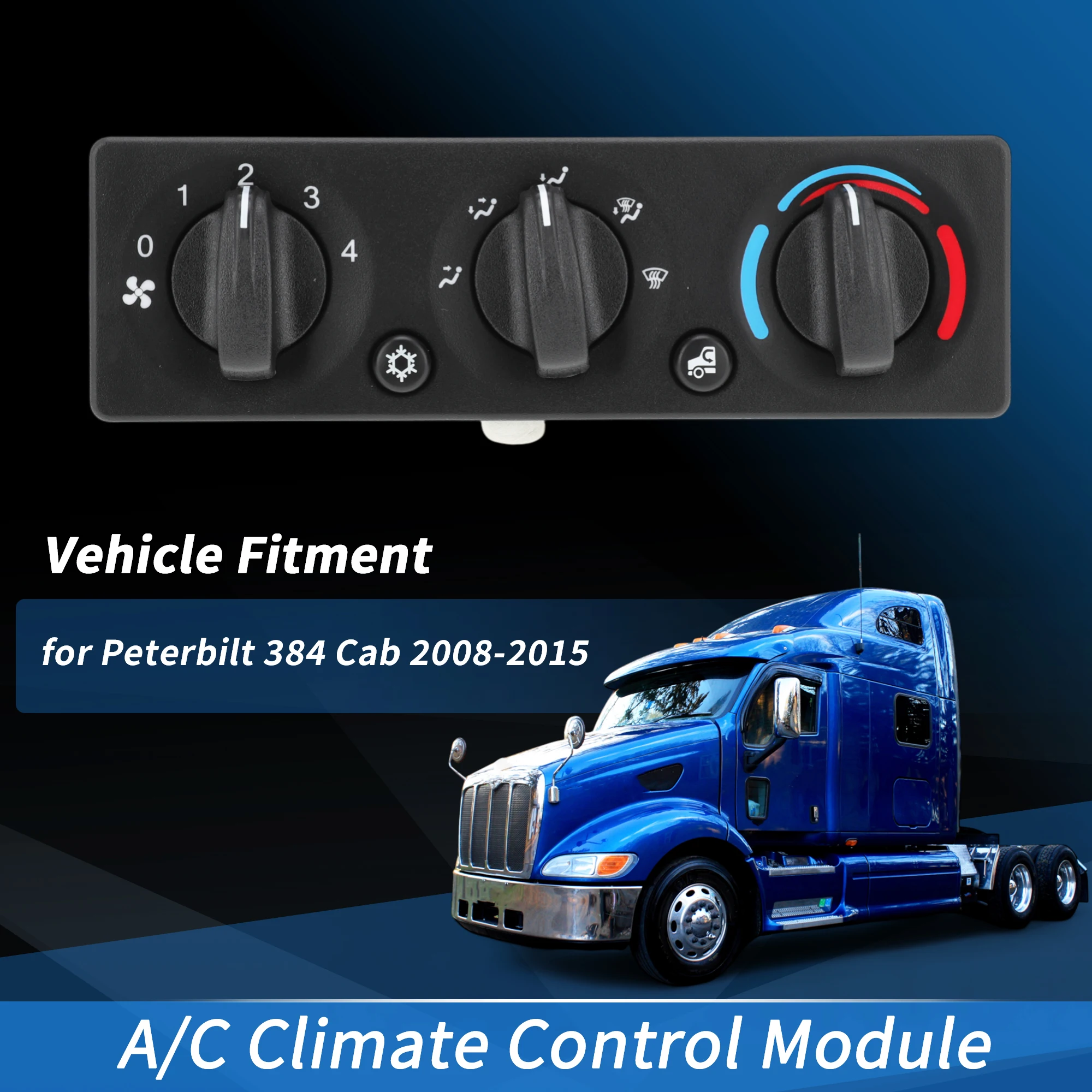 

UXCELL A/C Heater Climate Control Module Panel for Peterbilt 384 Cab 2008-15 No.5995000