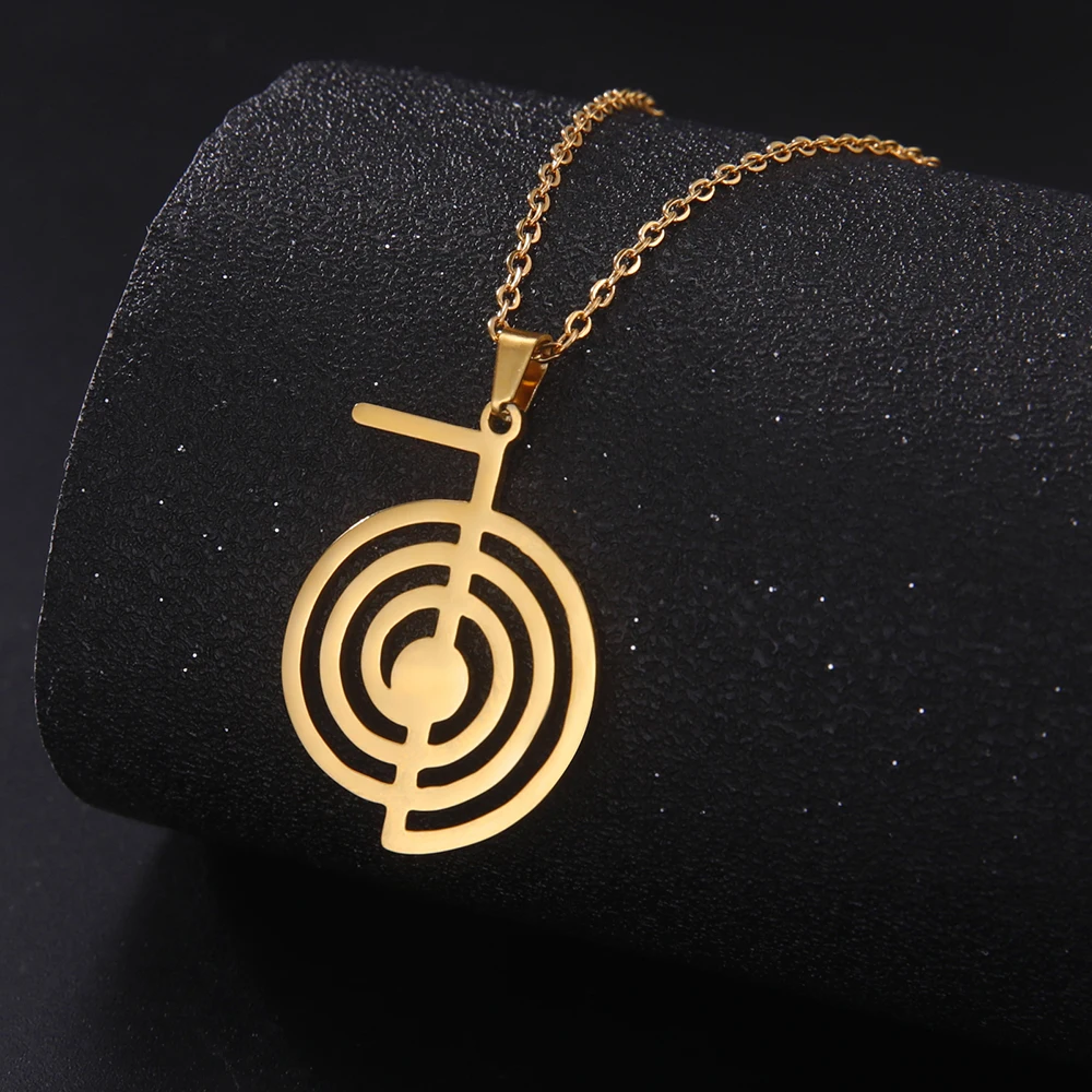 Reiki Cho Ku Rei Halskette Heilung Energie Yoga Power Anhänger Heilige Geometrie Schutz Amulett Edelstahl Schmuck Amulette für Glück und Schutz mächtige Amulette geistiger Schutz Reiki Heilmittel – Detail 12