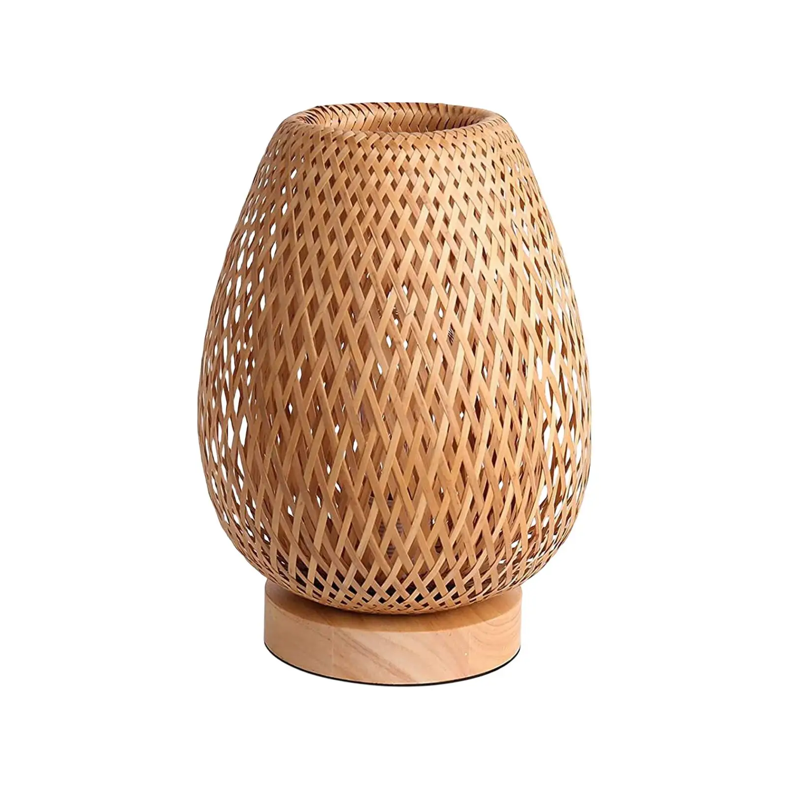 Imagem -05 - Acessórios de Bambu Abajur Decoração Nightstand Lâmpada Durável Moderna Lâmpada Mesa Lanterna para Sala Estar Cabeceira Casa Eua Plug