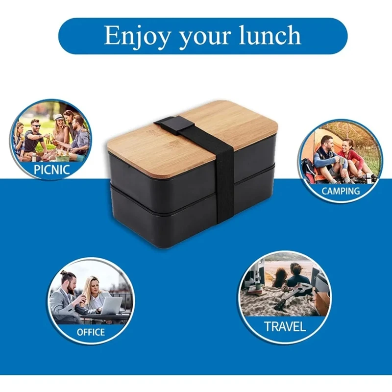 ABKO-Kotak Makan Siang Stackable Dengan Tas Insulasi Termal Kotak Makan Siang Microwave Cocok Untuk Pekerja Kantor Dan Pelajar.