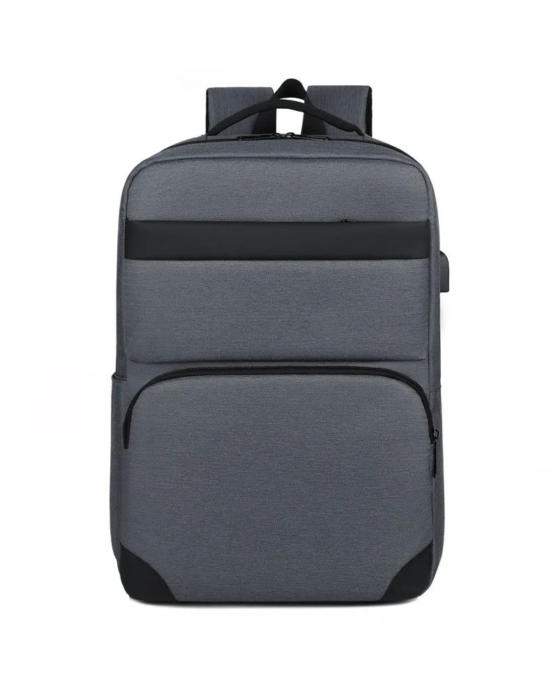 Simple business backpack men's USB port 15.6 inch laptop backpack