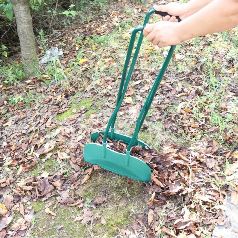 Wide Garden Leaf Rake with Long Wooden Handle, Lightweight Heavy Duty Grass Rake for Lawn Yard Gardening Debris Cleaning