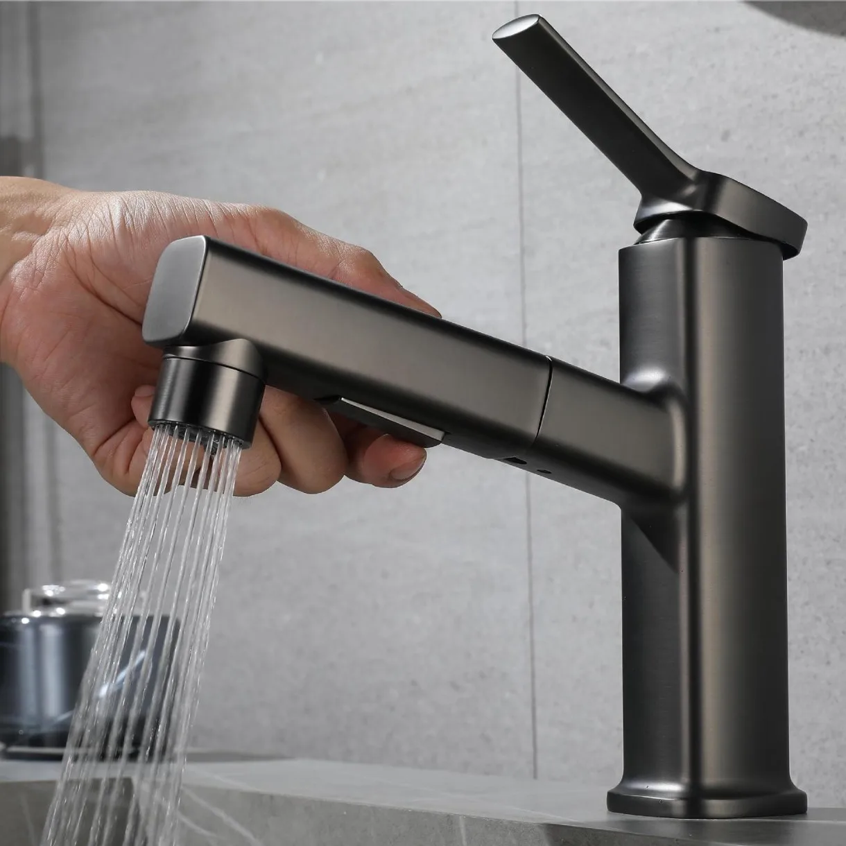 Direct from Manufacturer Pull-Out Basin Faucet for Home Washbasin Hot & Cold Sink Faucet for Bathroom Sink