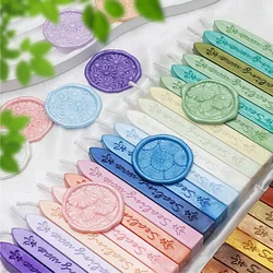 5Pcs Sealing Wax Sticks with Wicks Antique Fire Manuscript Macaron/Illusion for Postage Letter Retro Wedding Invitation Sealing